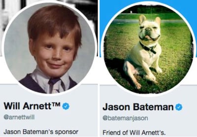 Funny twitter bios from @arnettwill and @BatemanJason